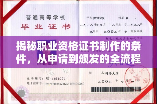 谢家集揭秘职业资格证书制作的条件，从申请到颁发的全流程解析